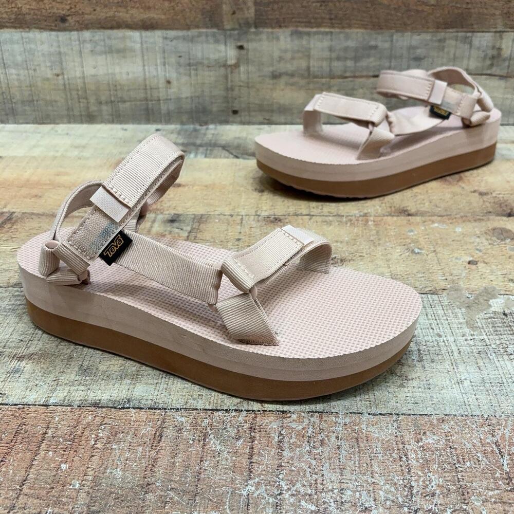 Teva Sandals Womens Size 10 41 Pink Synthetic Platform Strappy Comfort Shoes